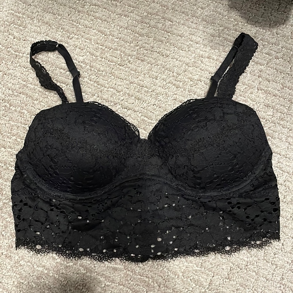 Victoria’s Secret black lace push up  bralette S